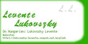 levente lukovszky business card